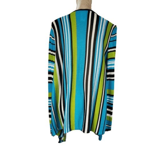 Evan Picone women's blue multicolor cardigan size L - Picture 2 of 3